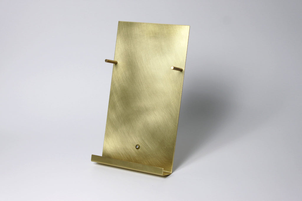 NEW Modern Brass Brochure Pamphlet Holder- Minimalist brass metal Information stand, Brochures postcard display