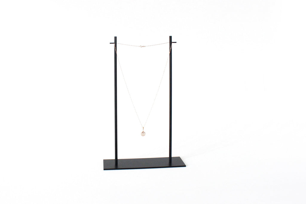 Steel Necklace Stand: Two-Pole Jewelry Display