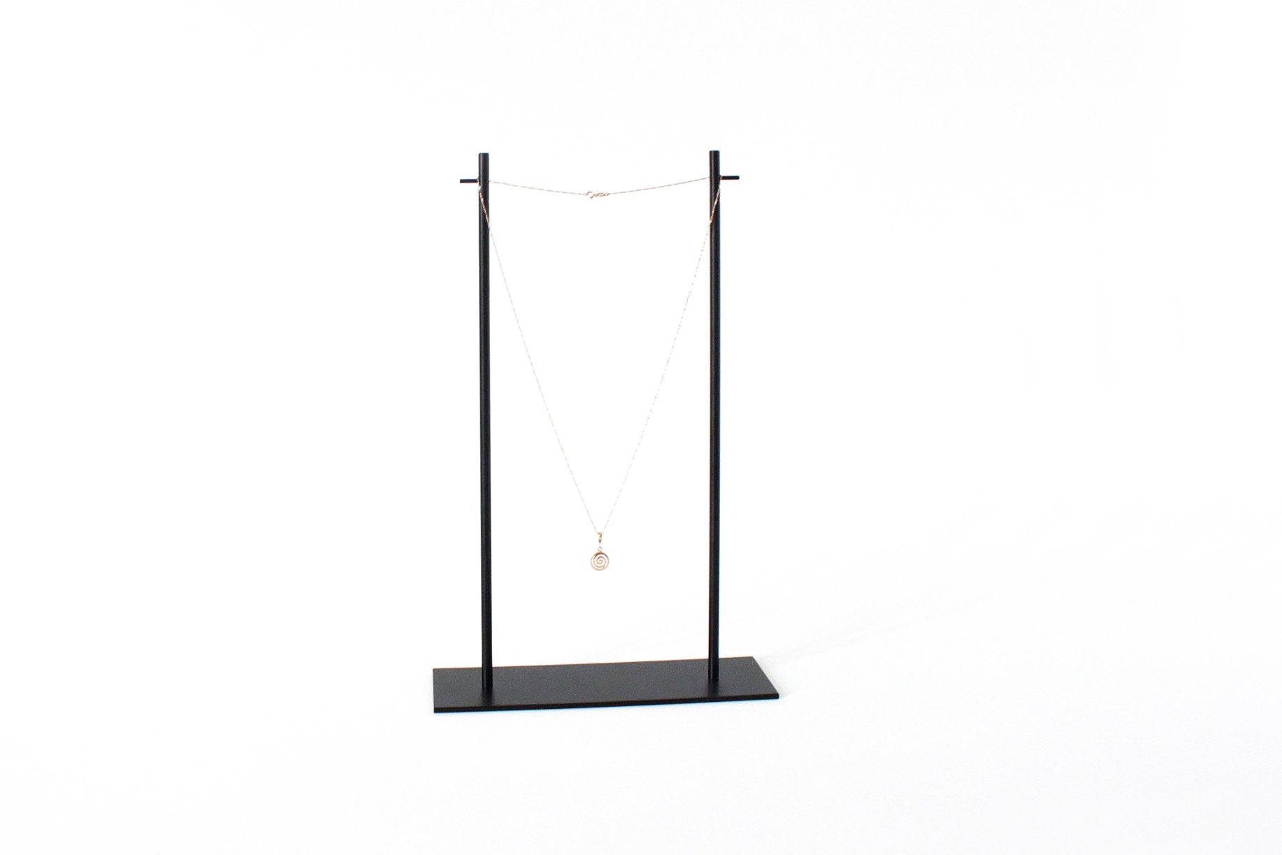 Steel Necklace Stand: Two-Pole Jewelry Display