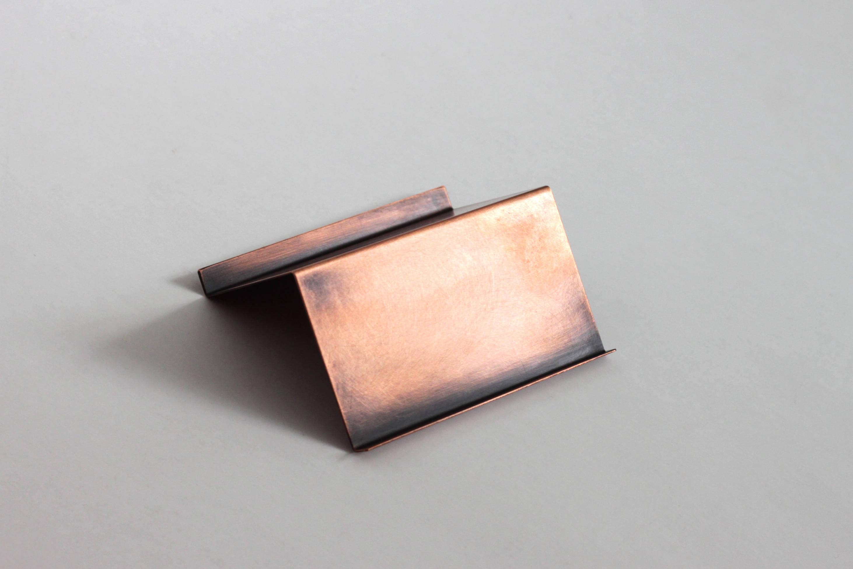 Oxidized Copper Desk Business Card Holder