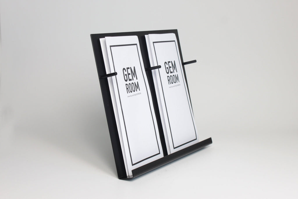 Minimalist Double Brochure Holder: Steel Pamphlet Display