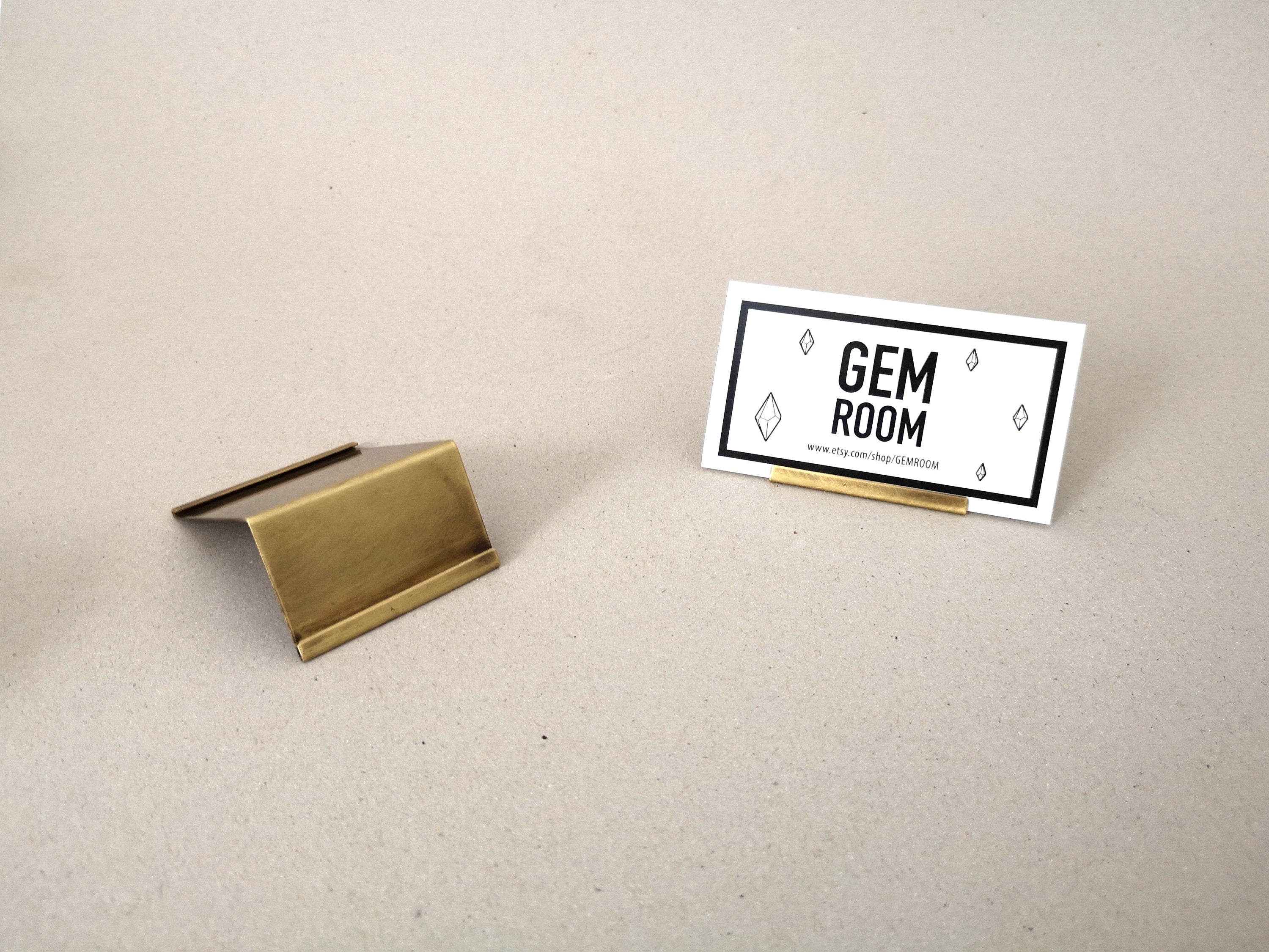 Handmade Brass Business Card Holder: Double-Sided Display