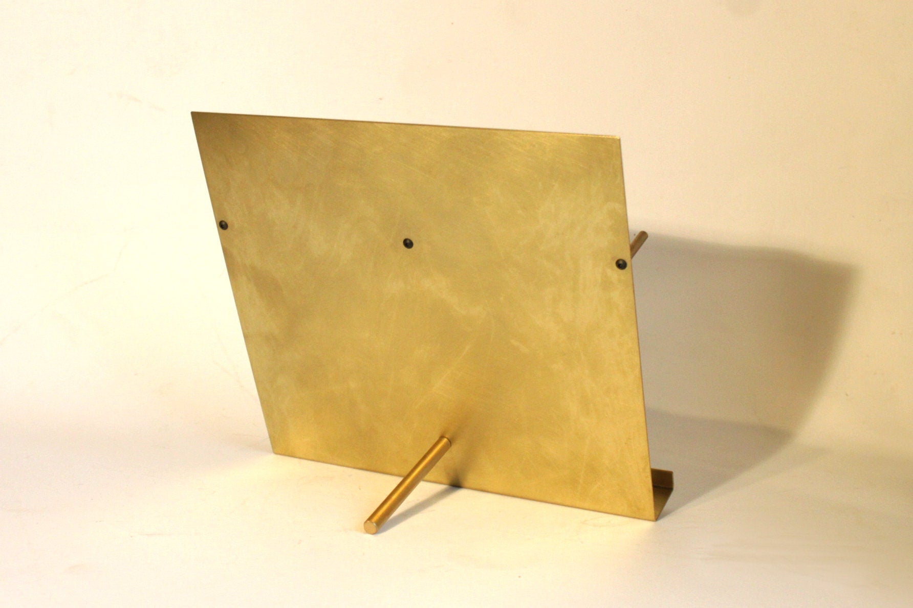 NEW Modern Brass Brochure Pamphlet Holder- minimalist brass metal Information stand, Brochures postcard display