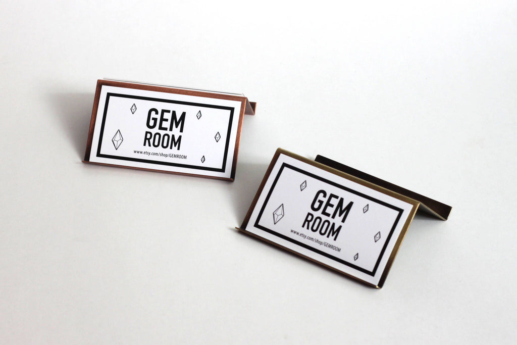 Oxidized Copper Desk Business Card Holder