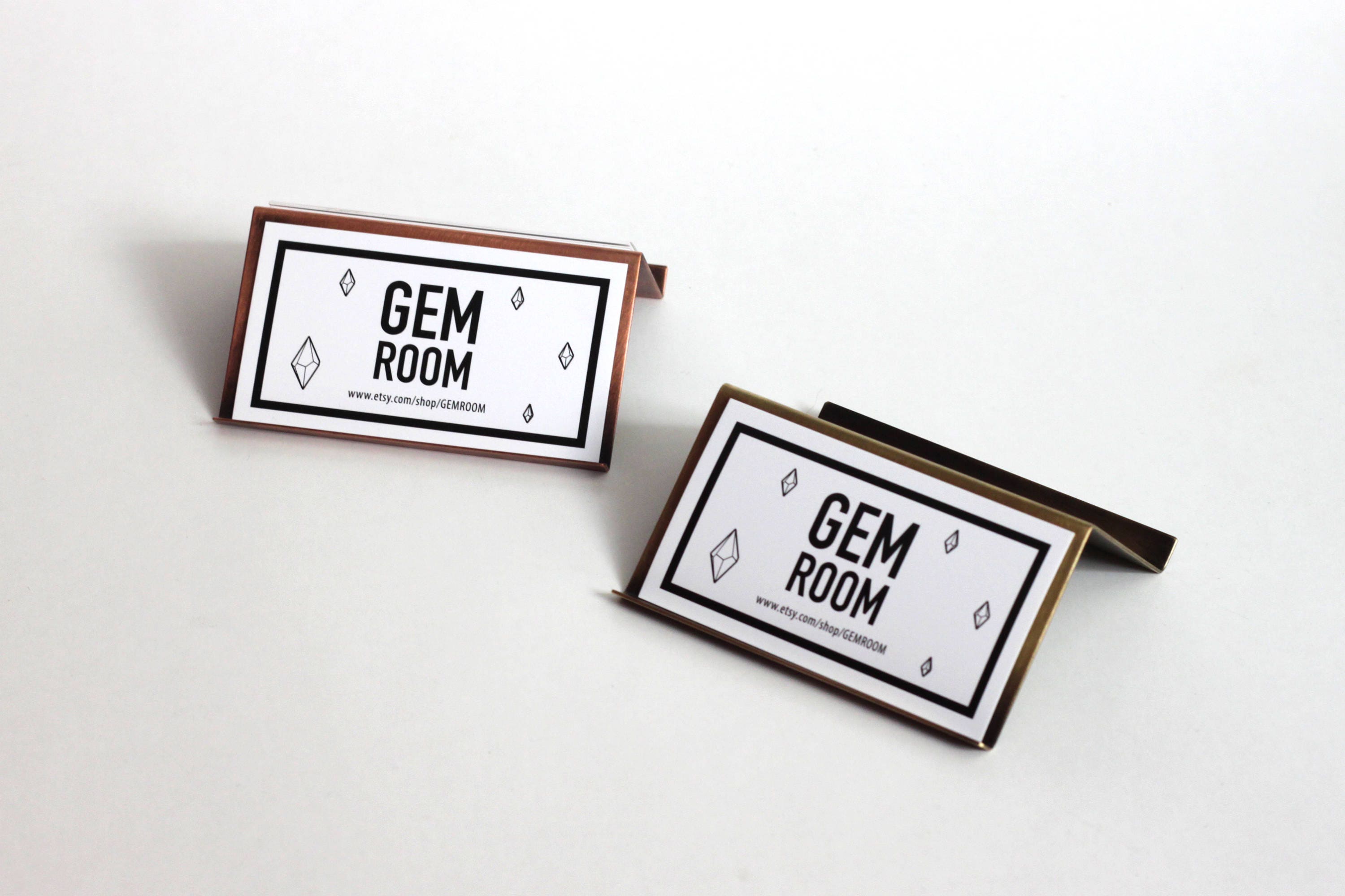 Oxidized Copper Desk Business Card Holder