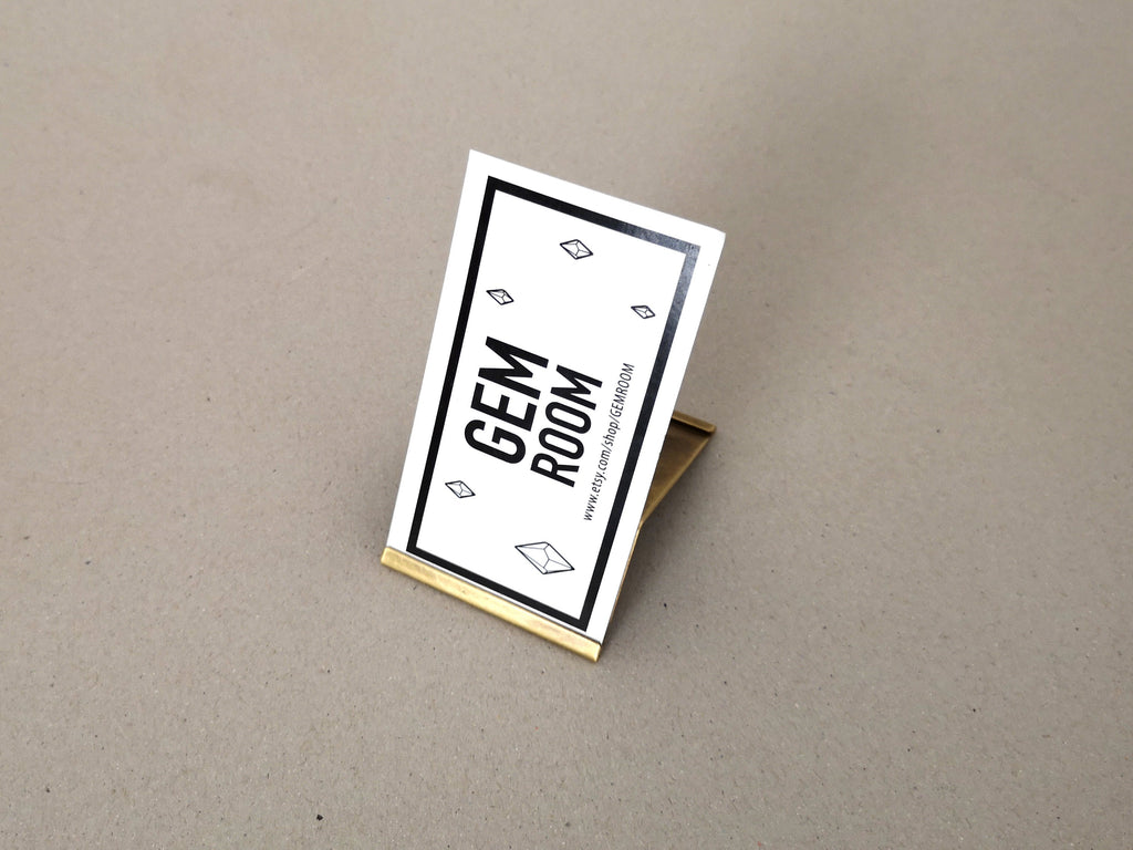 Handmade Brass Business Card Holder: Double-Sided Display