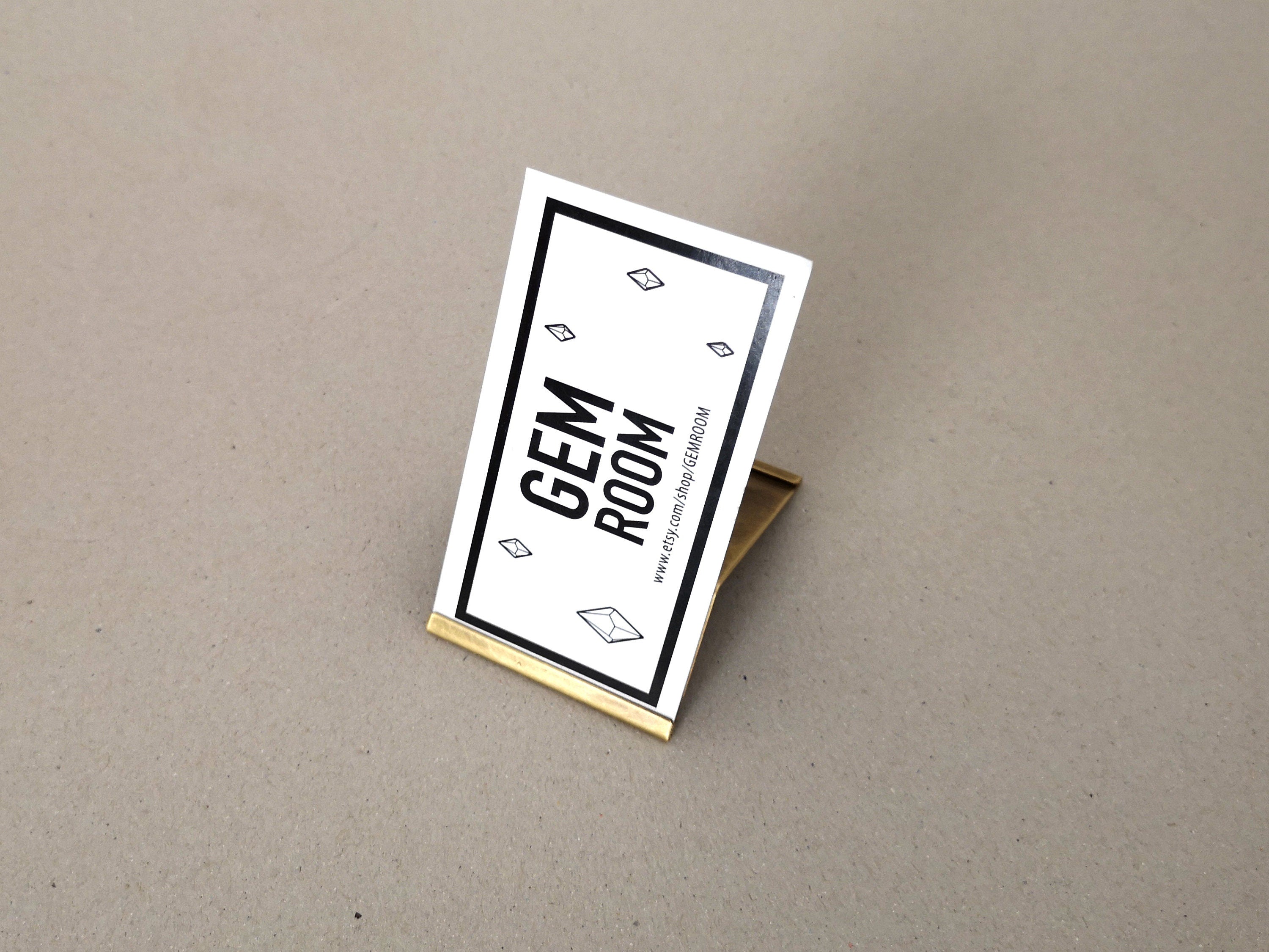 Handmade Brass Business Card Holder: Double-Sided Display