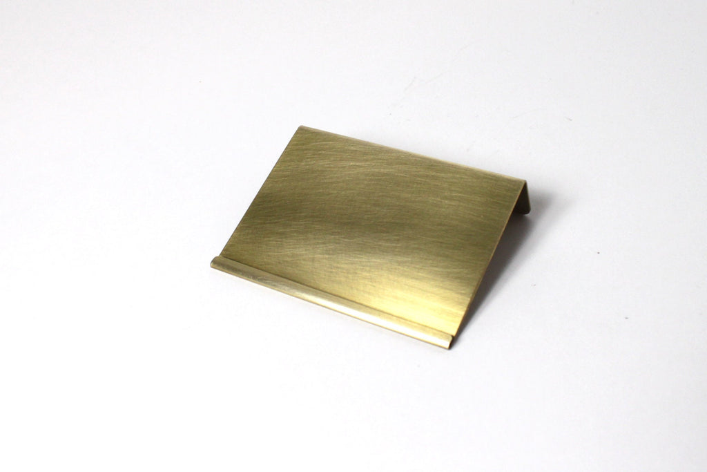 Modern Brass Price Tag Holder: Patina Finish Display