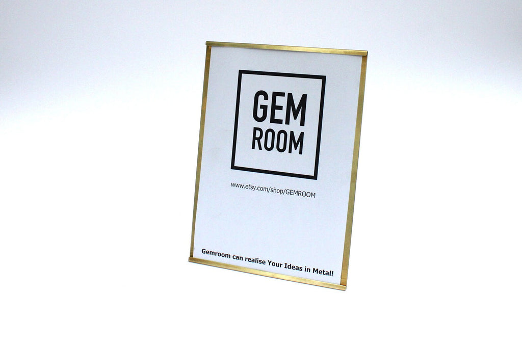 A5 Brass Desk Stand: Menu, Pricing, Information Holder