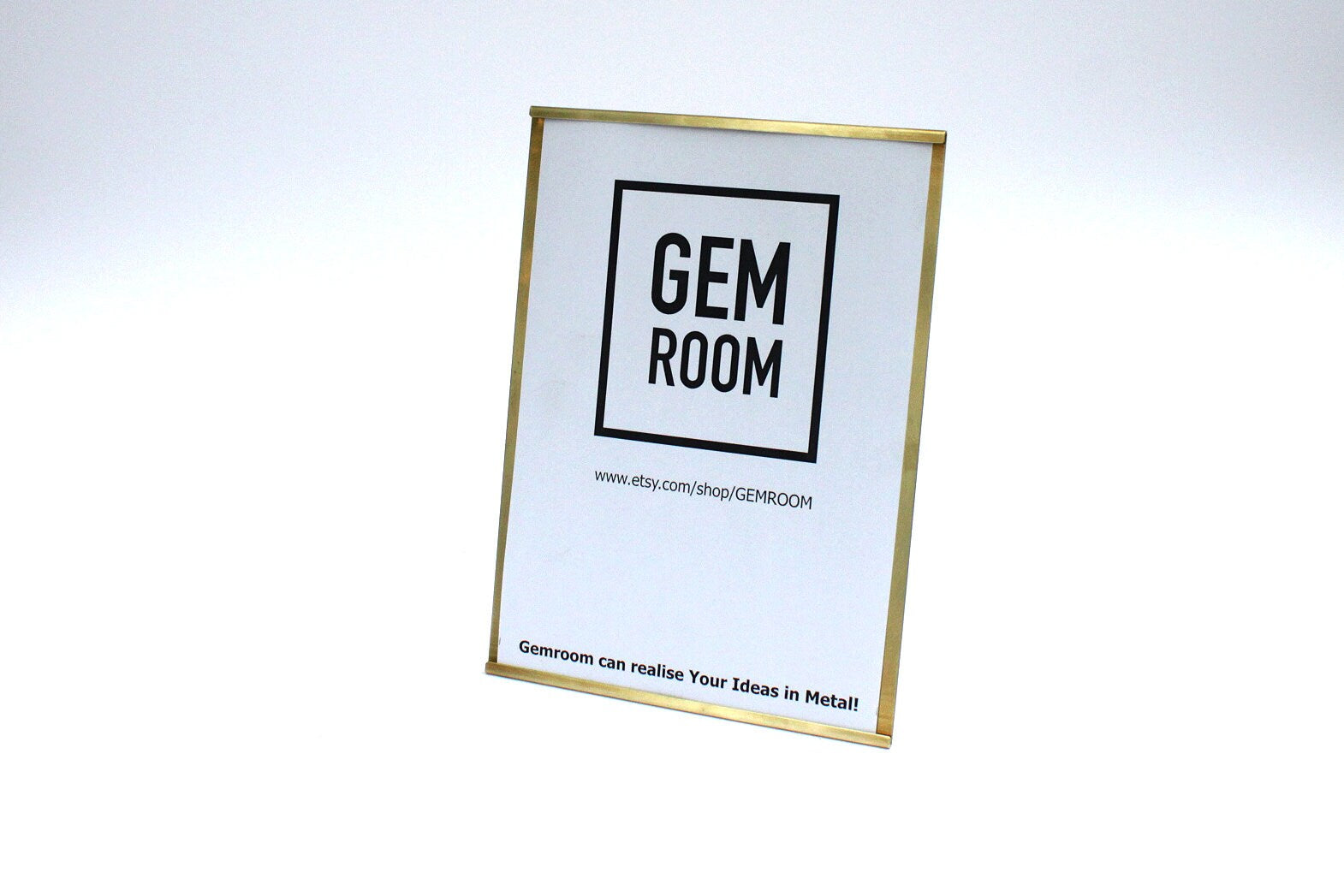 A5 Brass Desk Stand: Menu, Pricing, Information Holder
