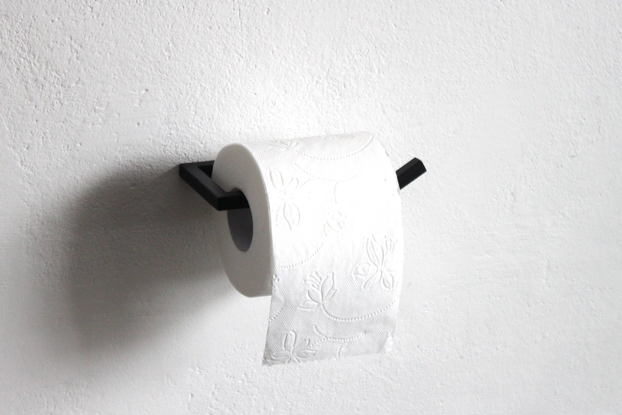 Wall Mounted Toilet Paper Roll Holder: Powder Coated Steel