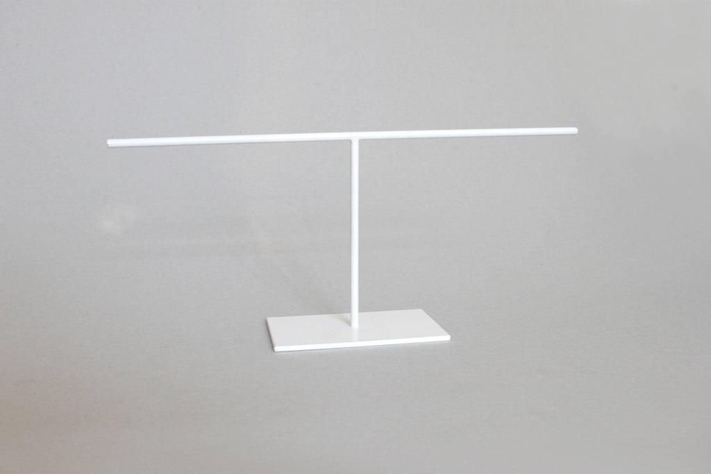 White Steel Jewelry Stand: Bracelet, Earring & Ring Display
