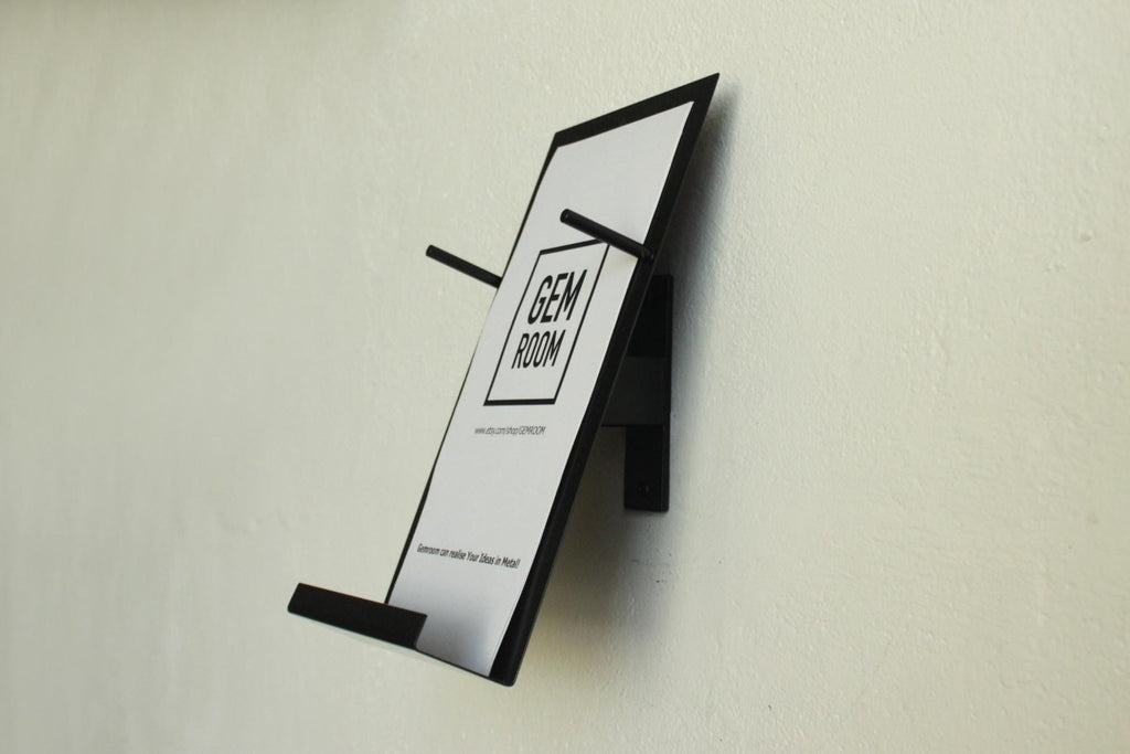 Minimalist Wall Brochure Holder: Metal Pamphlet Display Stand