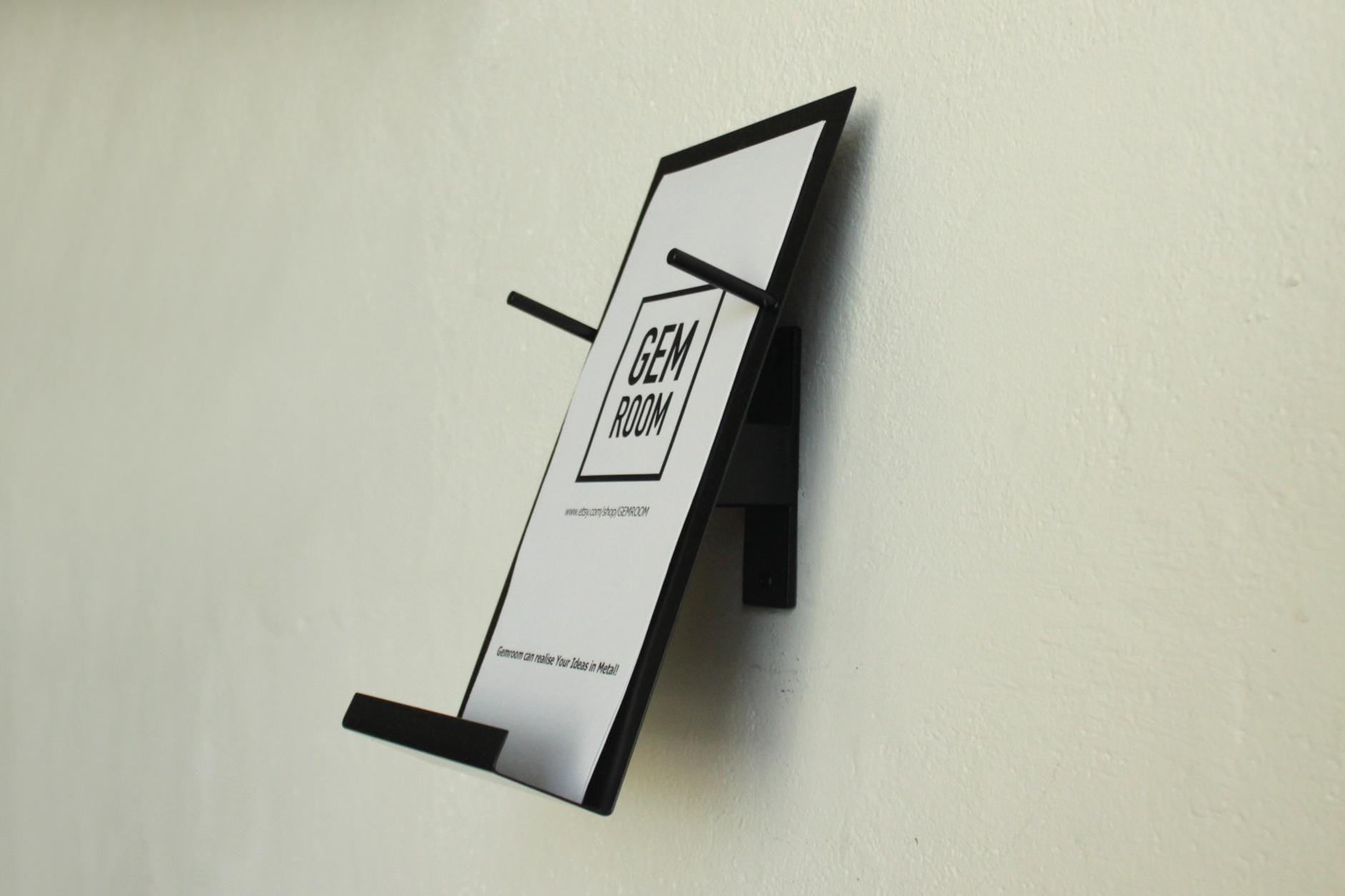 Minimalist Wall Brochure Holder: Metal Pamphlet Display Stand