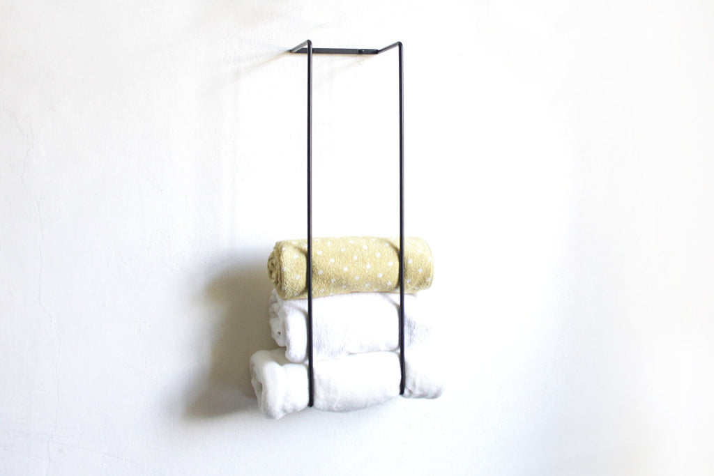 Wall Mount Towel Holder: Solid Steel Bathroom Organizer