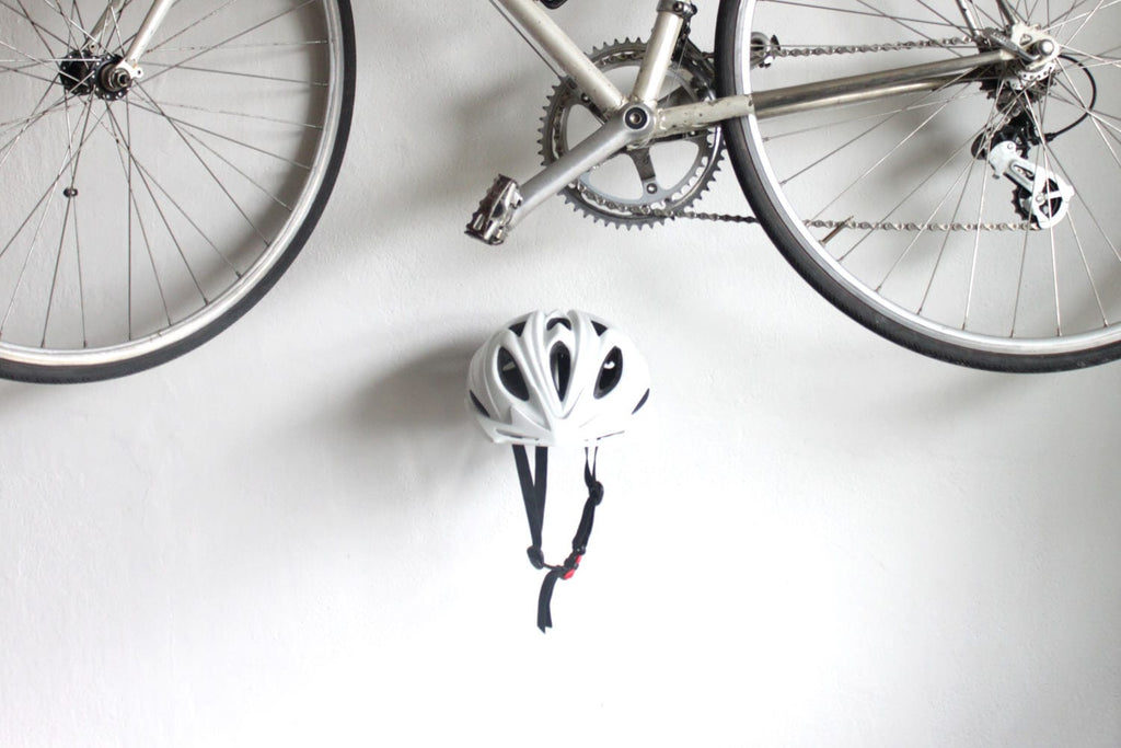 Wall Mount Helmet Rack: Metal Hat Holder - Black or White