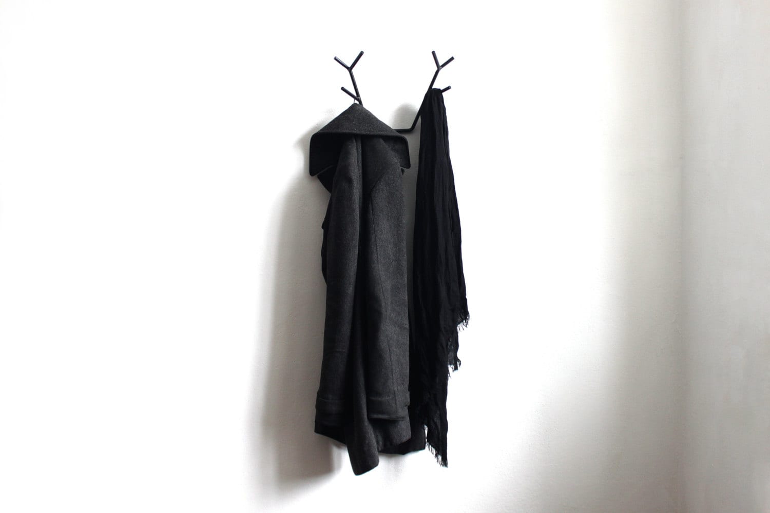 Metal Deer Antler Coat Rack: Welded Steel Wall Hanger