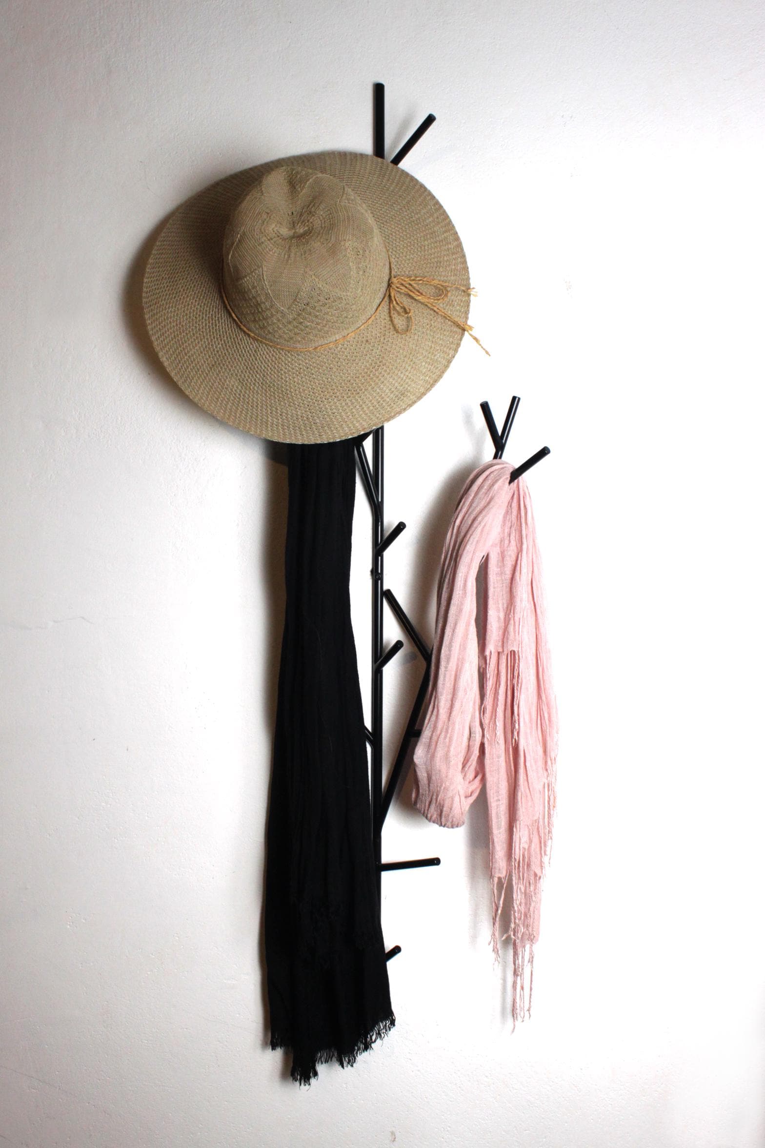 Large Metal Twig Wall Hook - Durable metal multiple clothes hanger  - horizontal or vertical