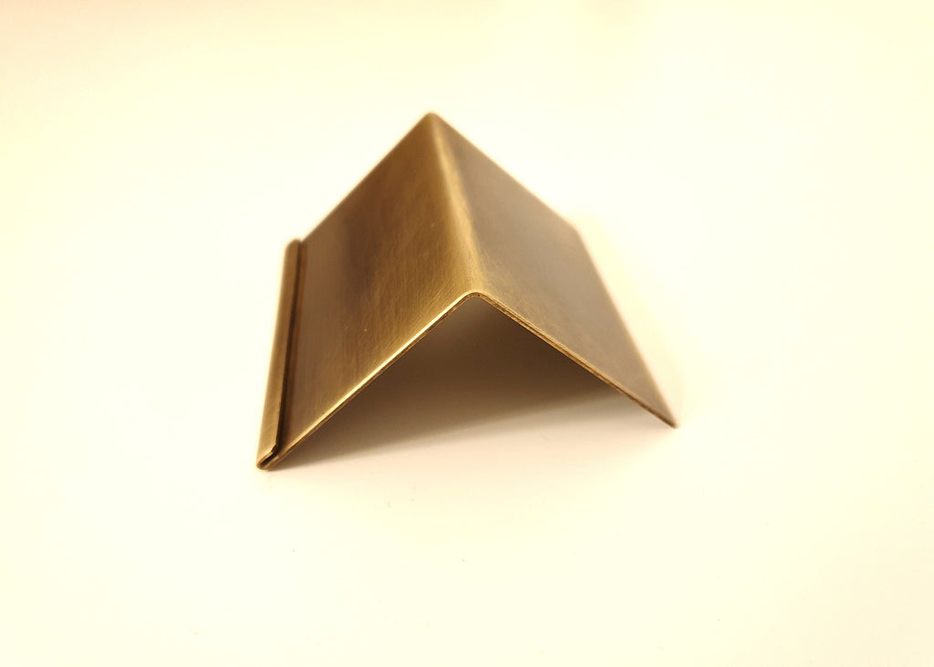 Modern Brass Price Tag Holder: Handmade Patina Finish