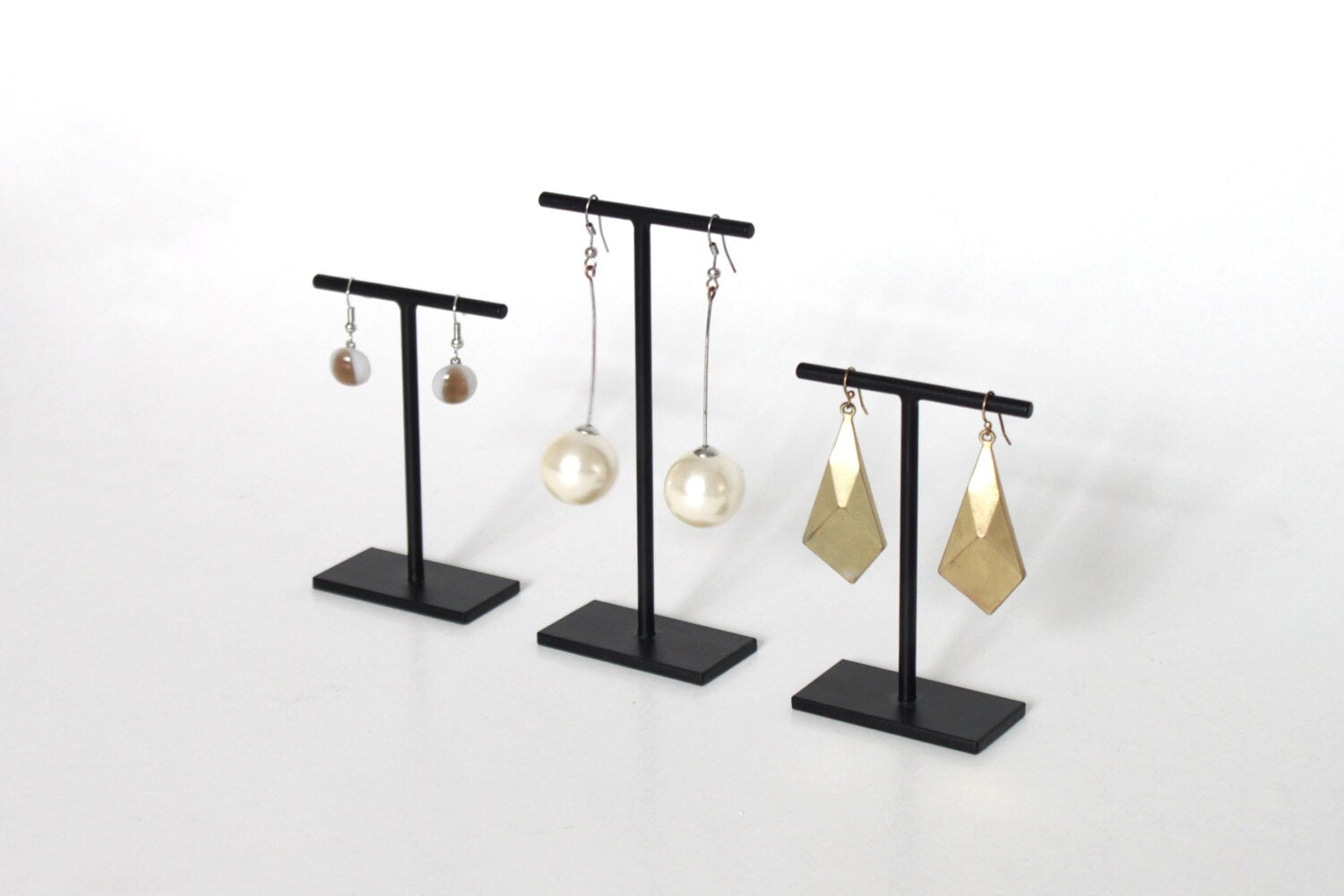 Set of Earring hanging displays - welded and black colored - jewellery accessories holder