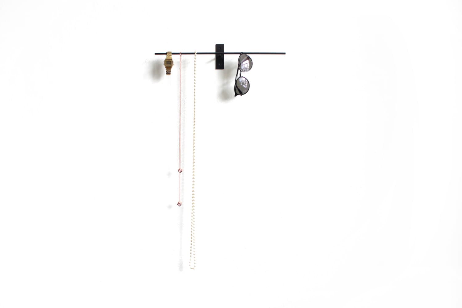 Wall jewellery organiser - welded and black colored - jewellery accessories holder