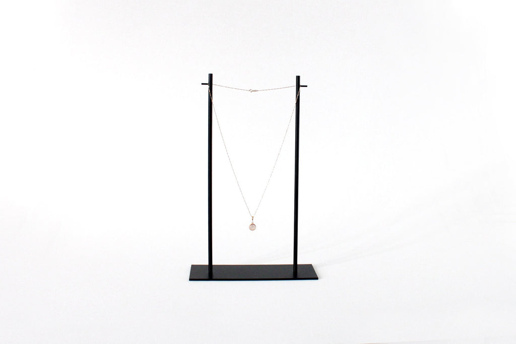 Steel Necklace Stand: Two-Pole Jewelry Display