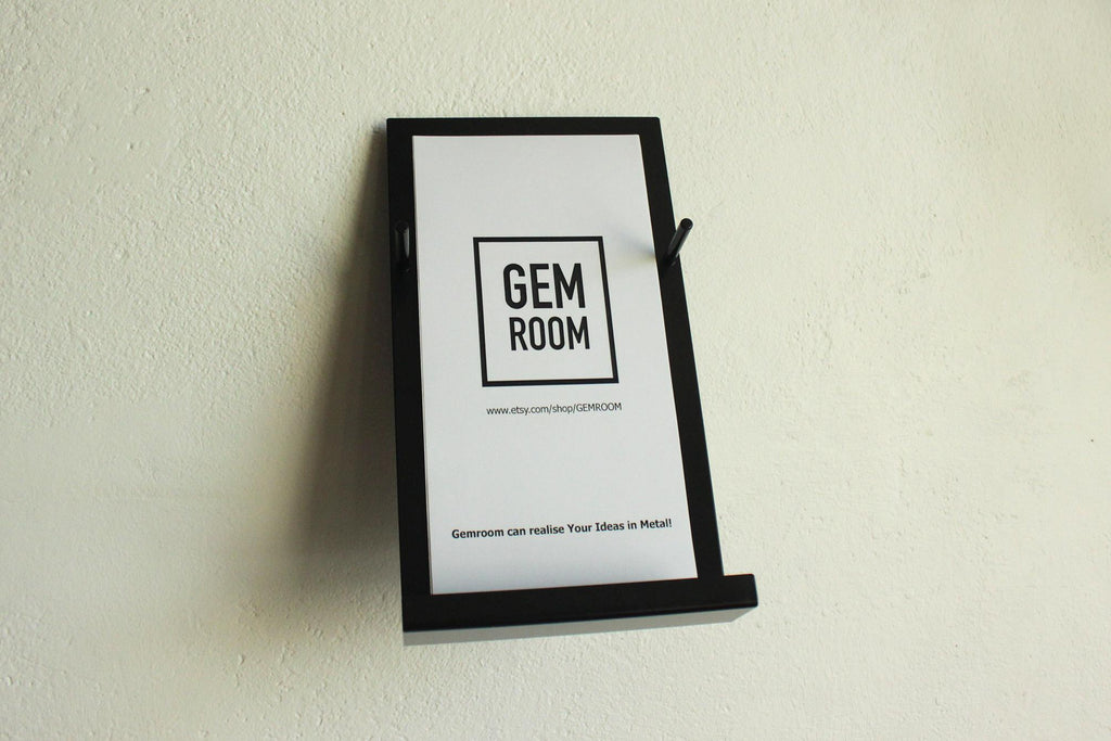 Minimalist Wall Brochure Holder: Metal Pamphlet Display Stand