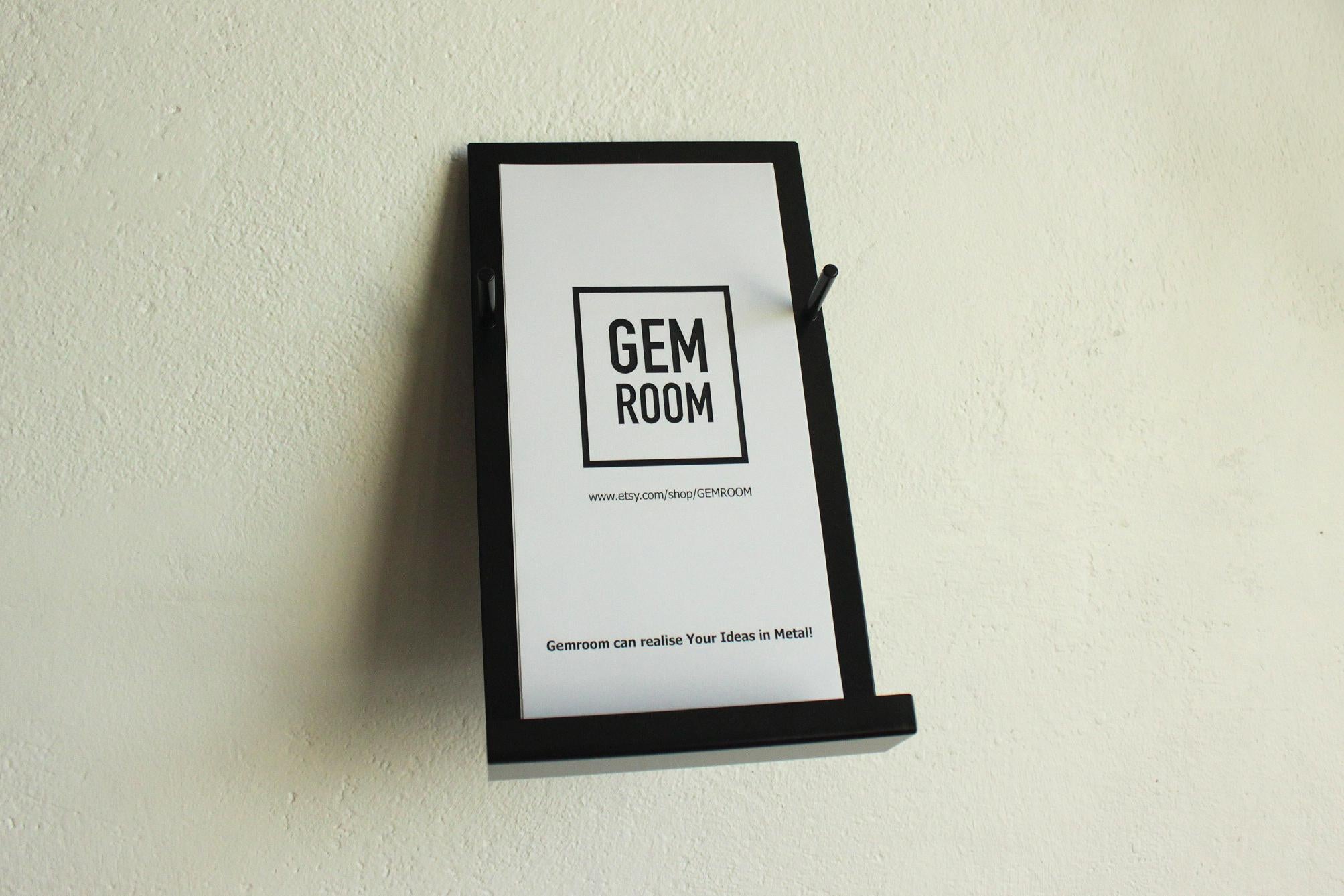Minimalist Wall Brochure Holder: Metal Pamphlet Display Stand
