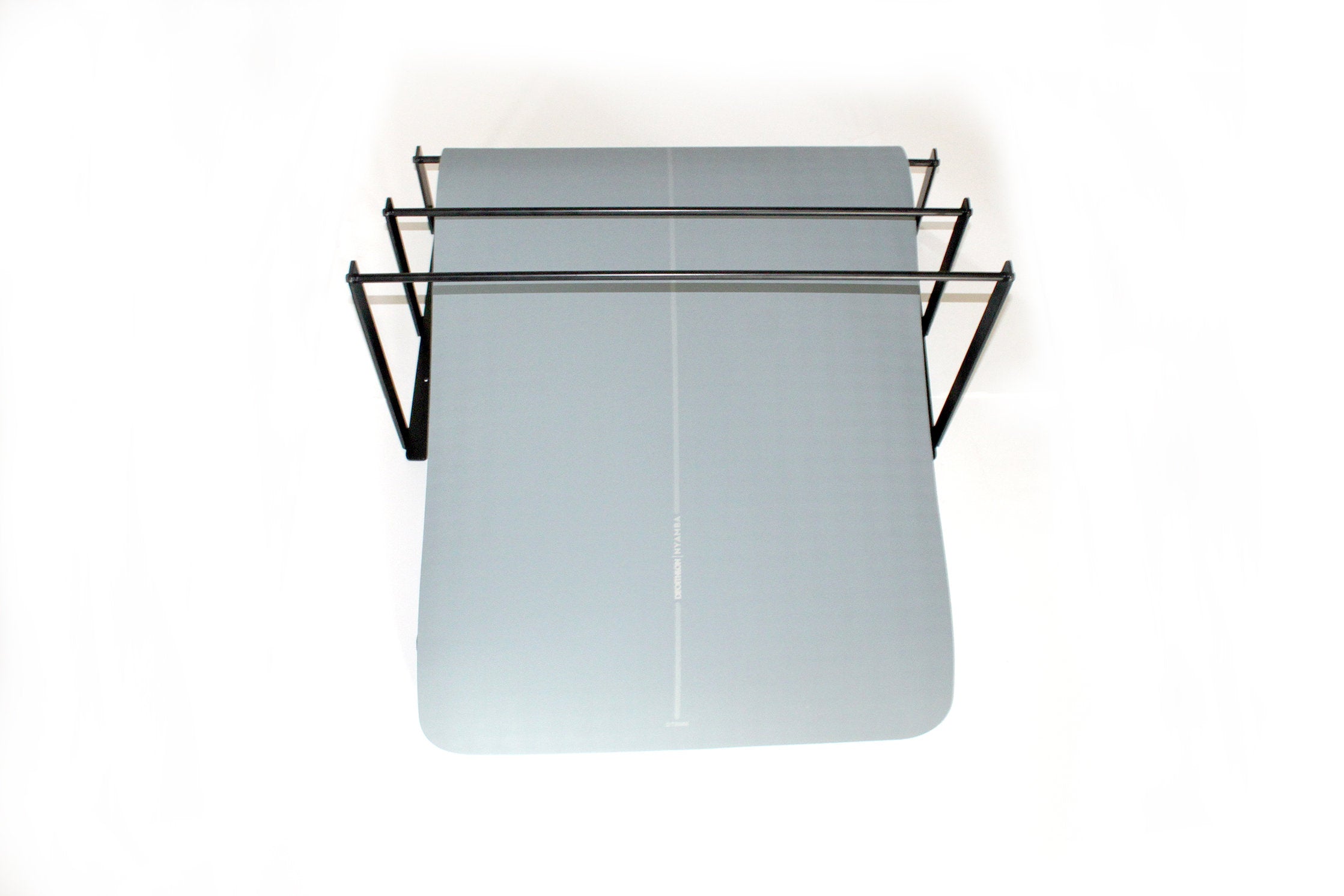 Wall Mounted Yoga Mat Rack: Black Steel Gym Organizer