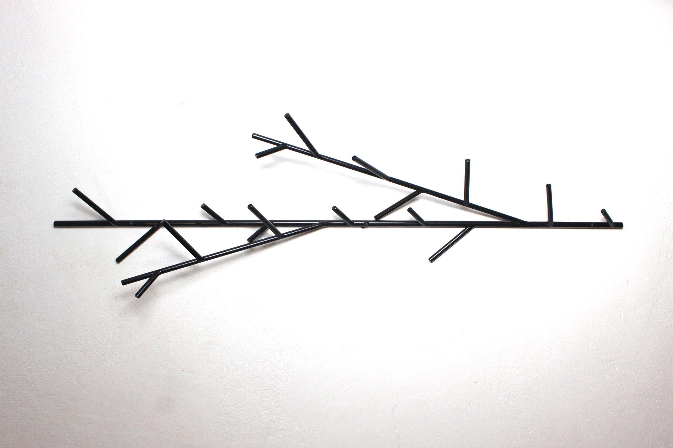 Large Metal Twig Wall Hook - Durable metal multiple clothes hanger  - horizontal or vertical