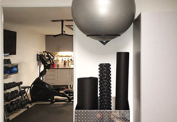XL Yoga Ball Holder: Wall Mount Metal Rack (up to 85cm)