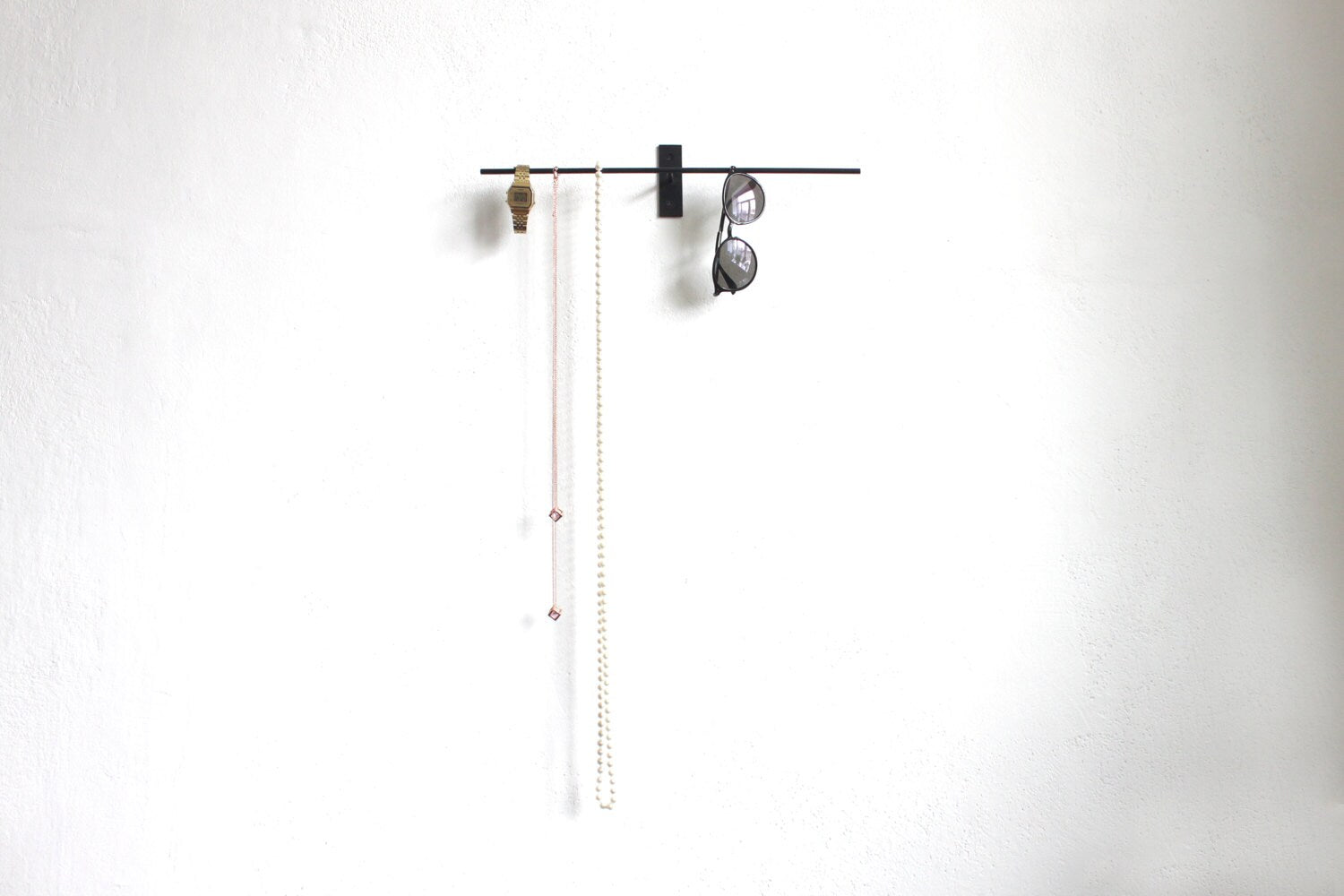 Wall jewellery organiser - welded and black colored - jewellery accessories holder