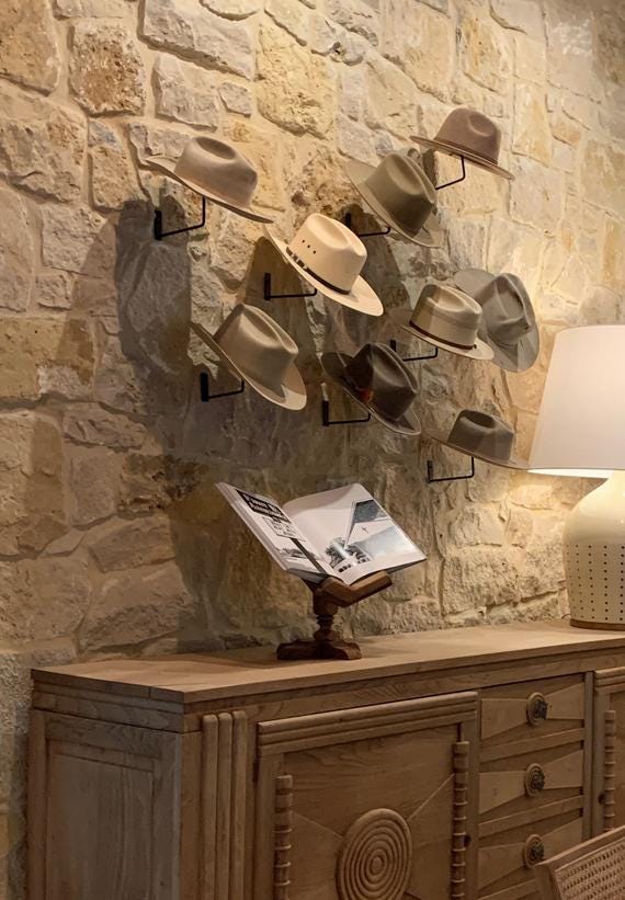 Wall Mount Hat Display Rack - Metal Helmet Holder