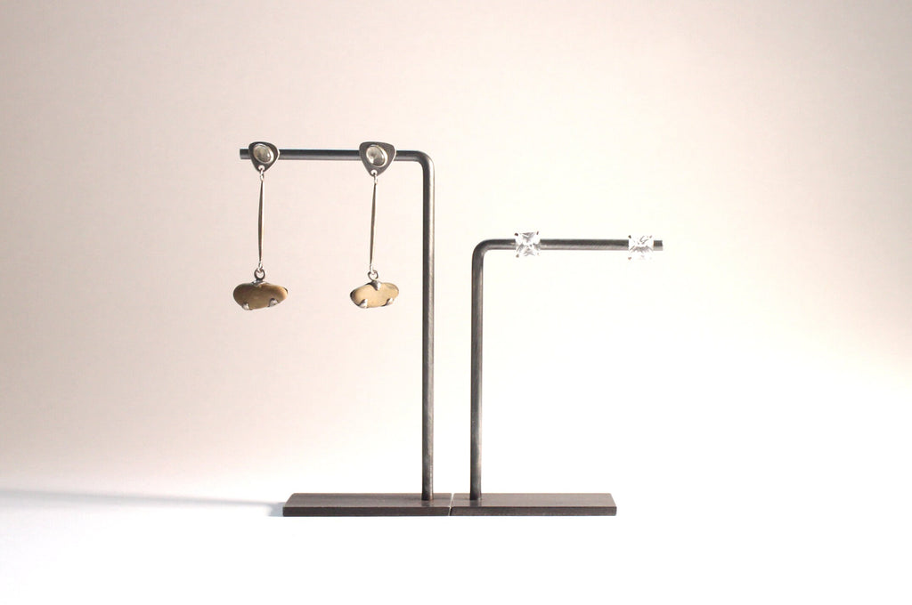 Set of Two Metal Earring Display Stands: Jewelry Organizer