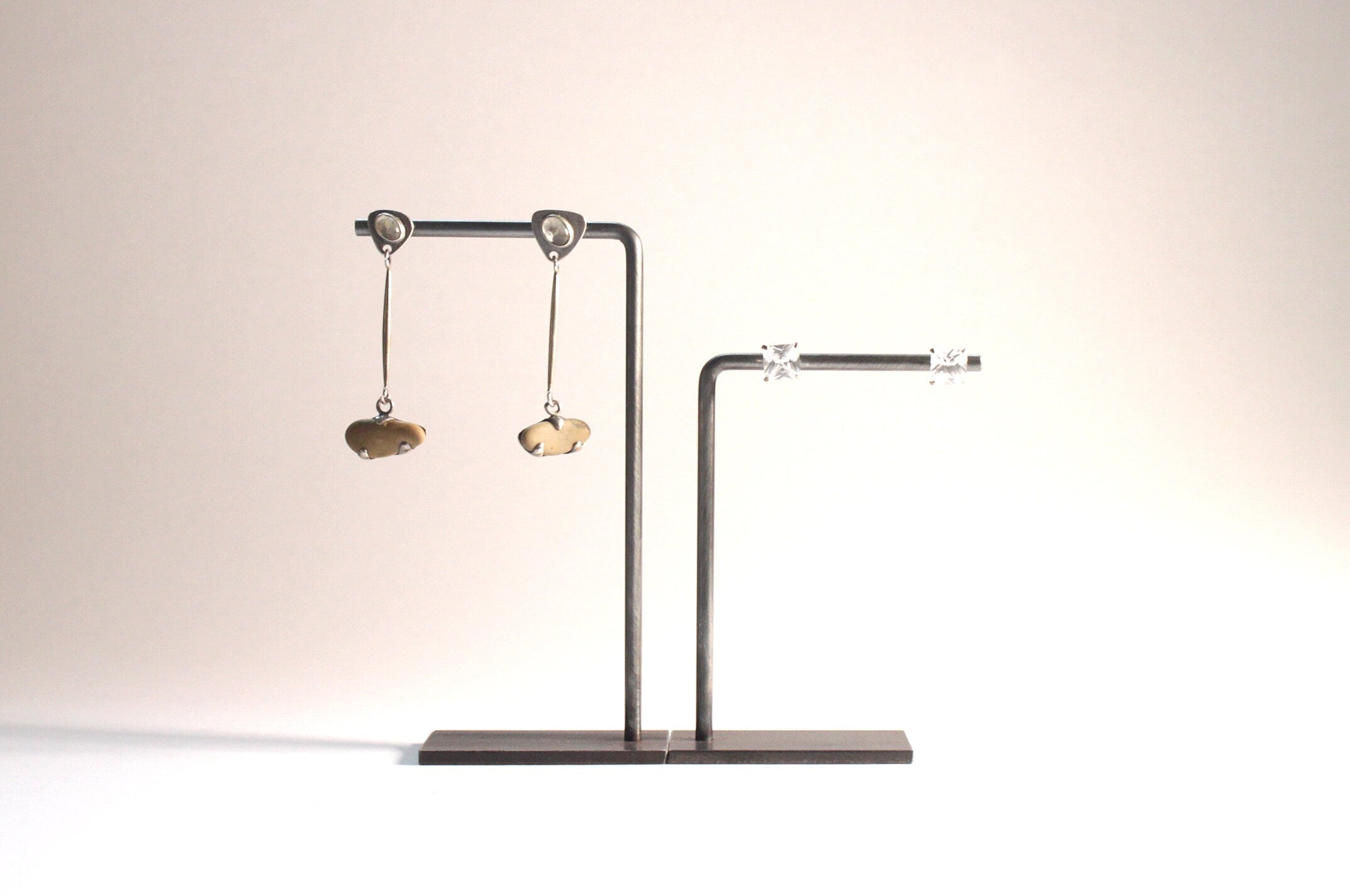 Set of Two Metal Earring Display Stands: Jewelry Organizer