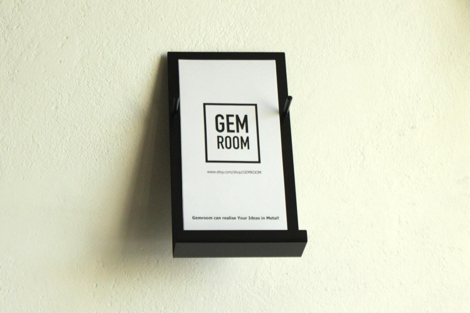 Minimalist Wall Brochure Holder: Metal Pamphlet Display Stand