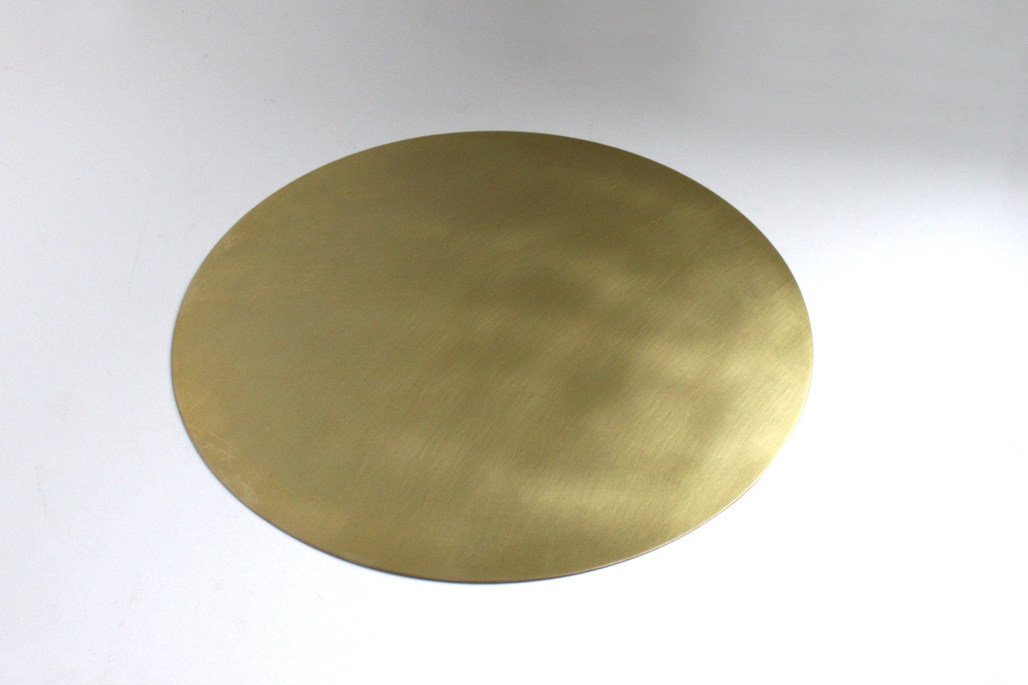 Raw Brass Round Display Plate: Gem Base (30cm or Custom)