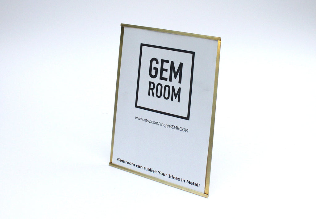 A5 Brass Desk Stand: Menu, Pricing, Information Holder
