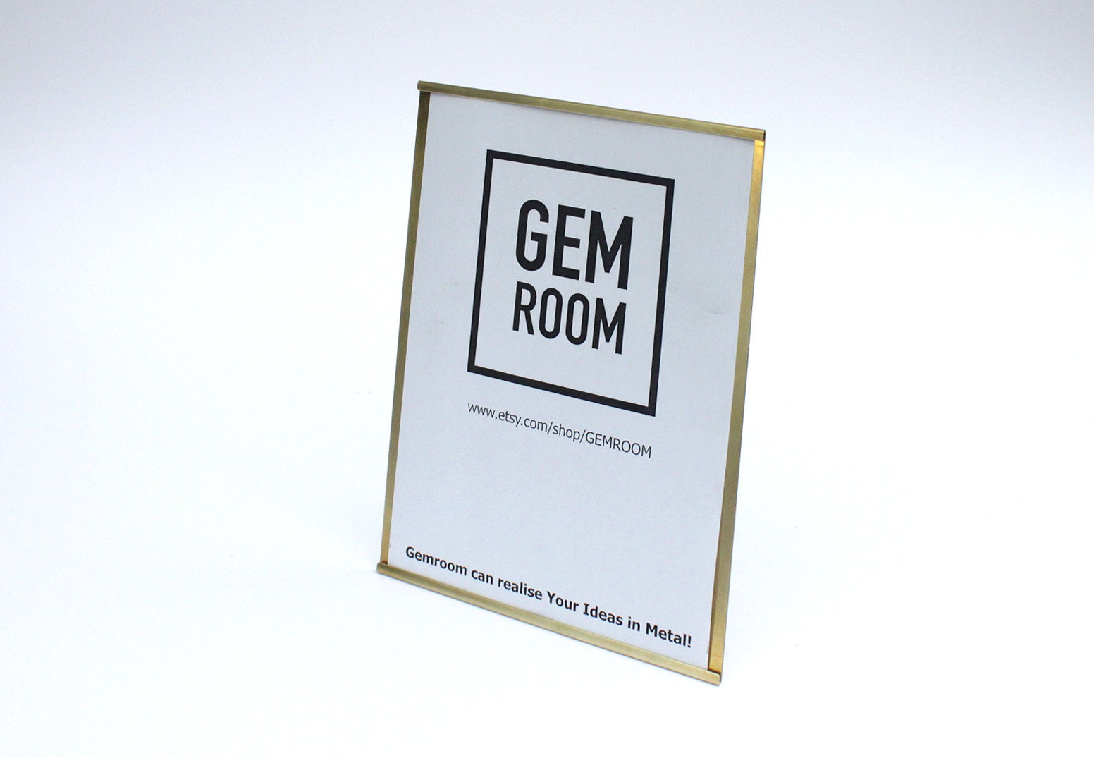A5 Brass Desk Stand: Menu, Pricing, Information Holder