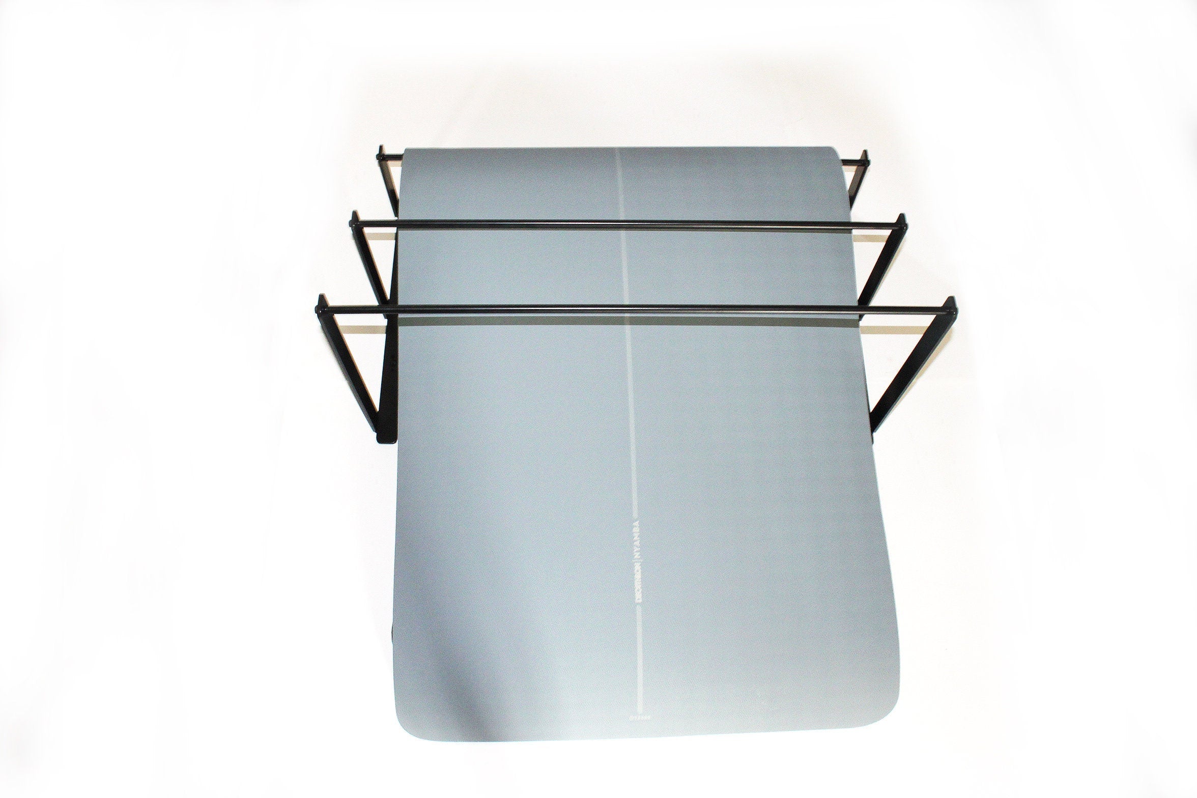 Wall Mounted Yoga Mat Rack: Black Steel Gym Organizer