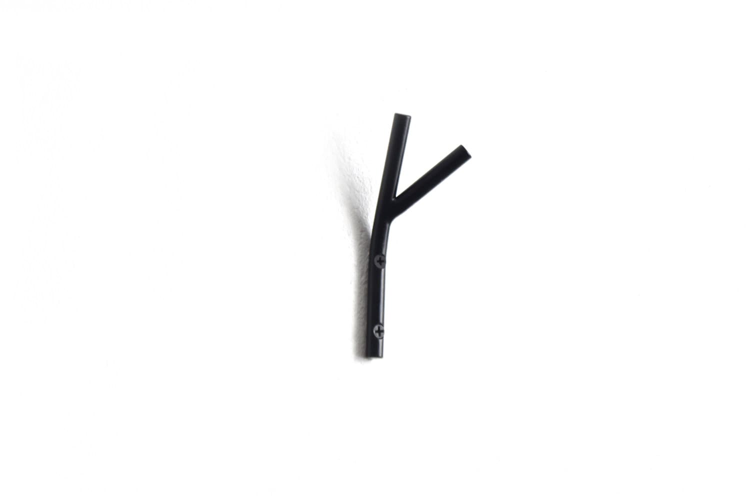 Small Metal Twig Hook: Steel Coat & Accessory Holder