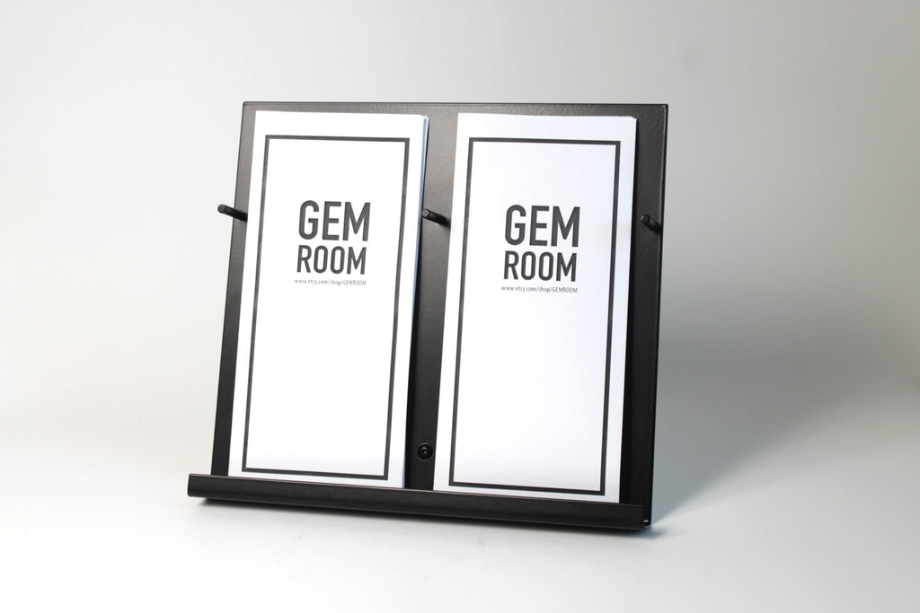 Minimalist Double Brochure Holder: Steel Pamphlet Display