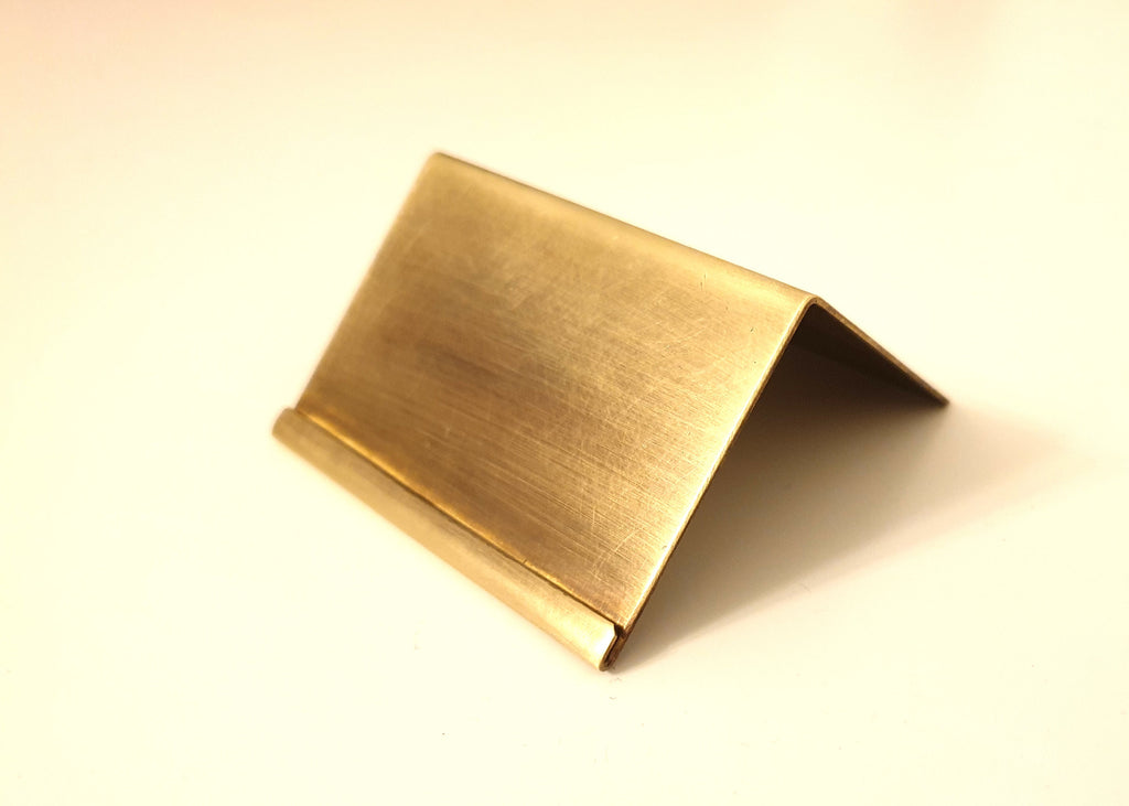 Modern Brass Price Tag Holder: Handmade Patina Finish