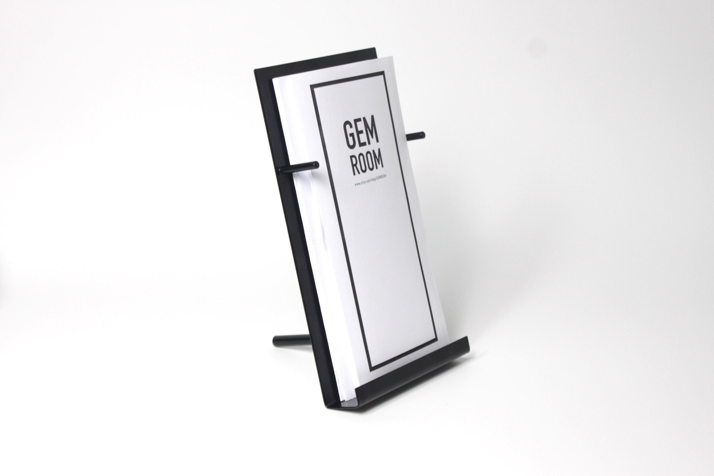 Minimalist Steel Brochure Holder: DL Size Information Stand