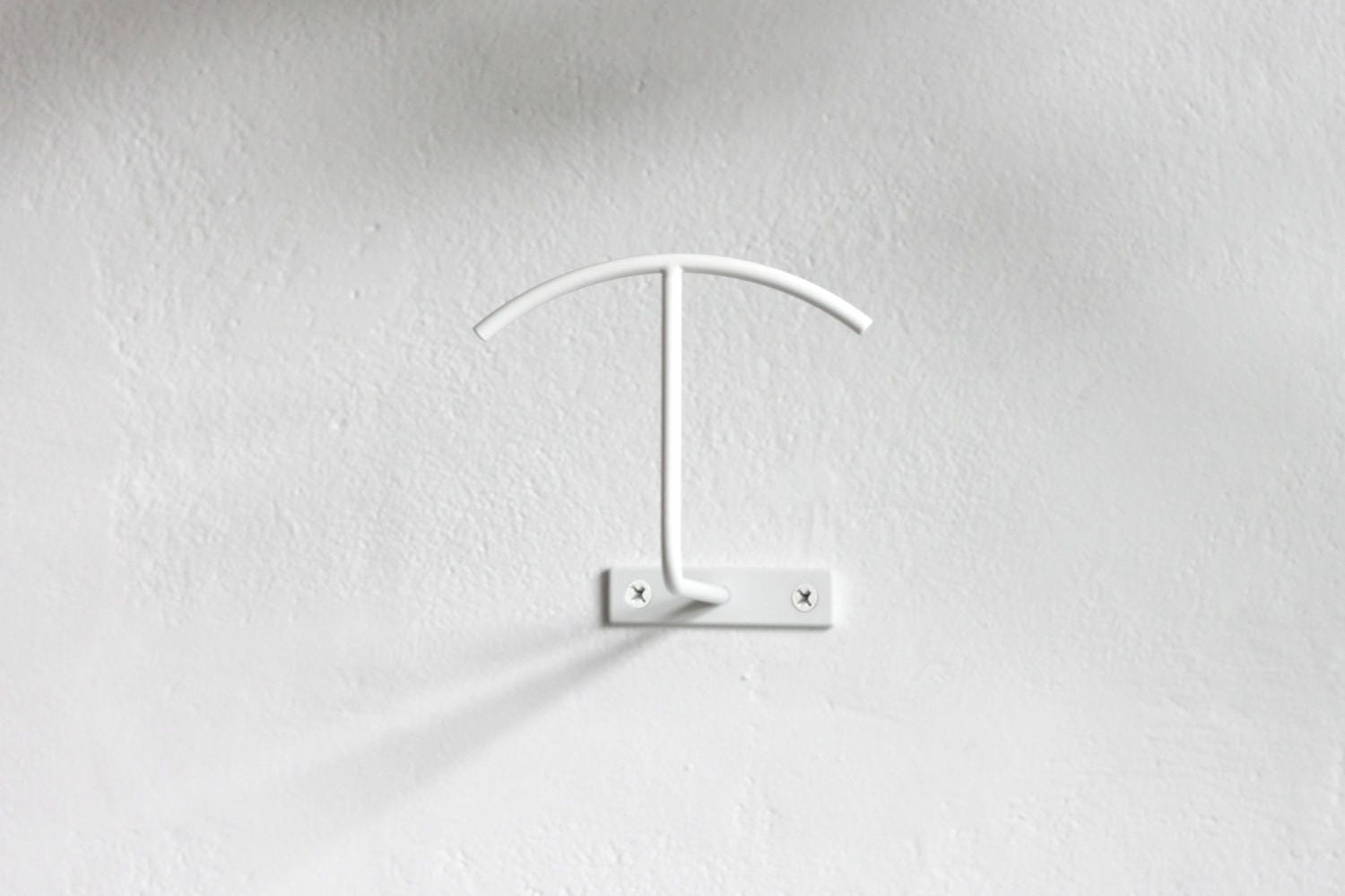 Wall Mount Helmet Rack: Metal Hat Holder - Black or White