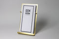 NEW Modern Brass Brochure Pamphlet Holder- Minimalist brass metal Information stand, Brochures postcard display