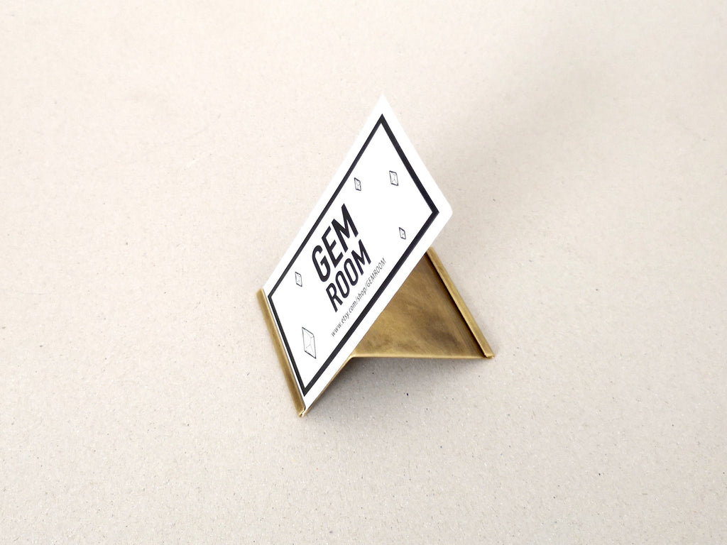 Handmade Brass Business Card Holder: Double-Sided Display