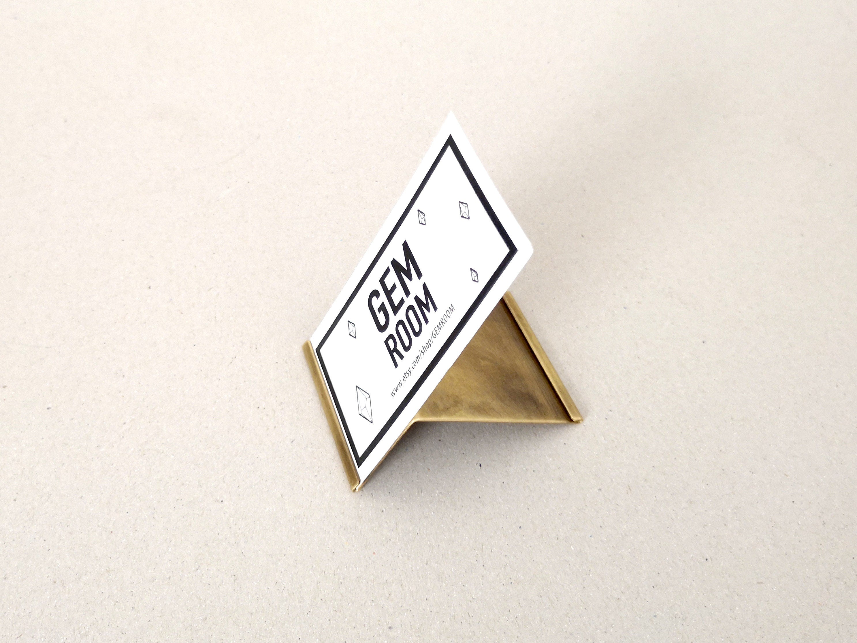 Handmade Brass Business Card Holder: Double-Sided Display