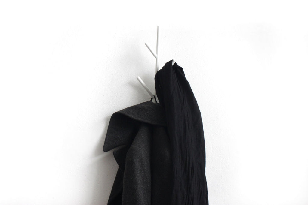 Large Twig hooks hanger - metal steel welded powder coated twig - coat or accessories holder