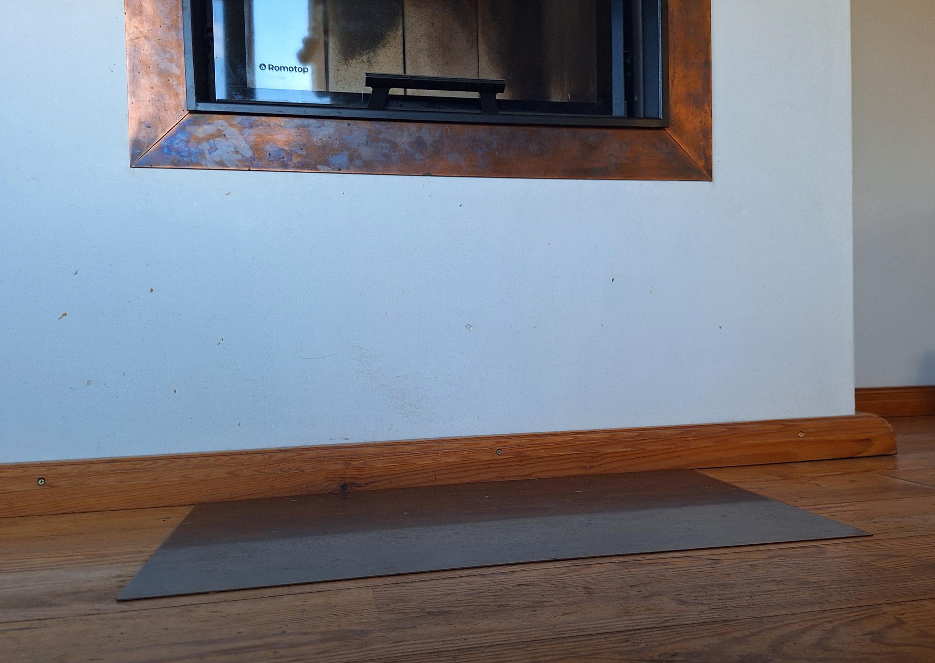 Custom Brass Floor Plate: Fireplace & Stove Spark Protection